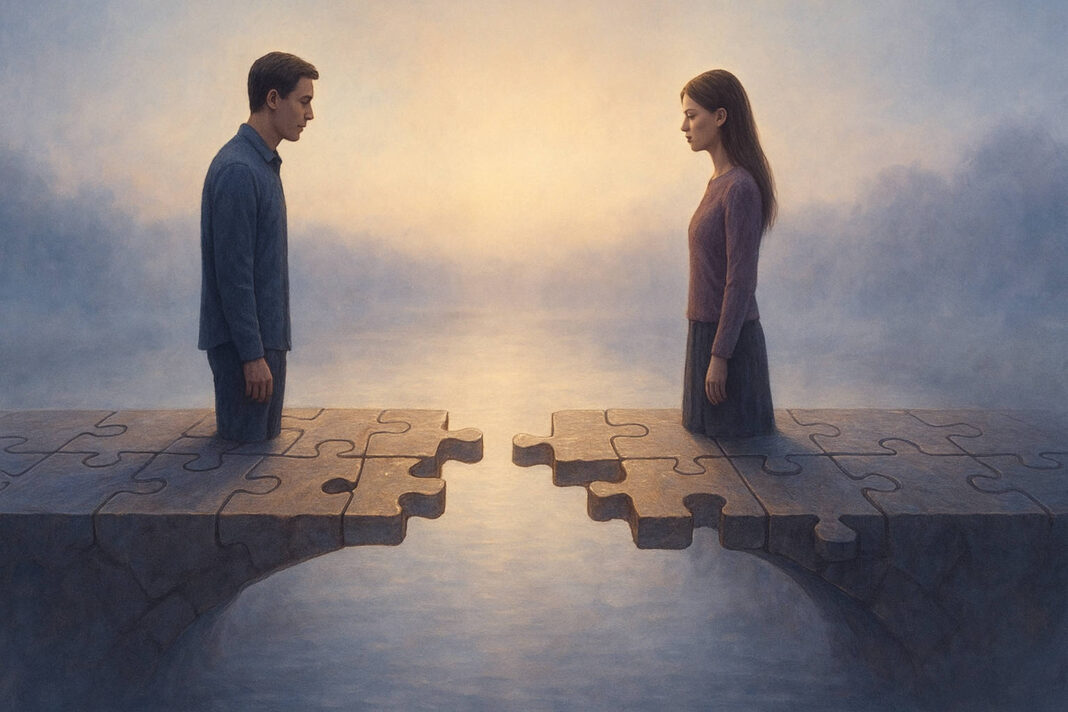 Ilustracja symbolizująca style więzi i relację między dwoma ludźmi