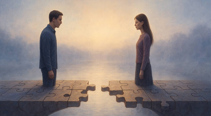 Ilustracja symbolizująca style więzi i relację między dwoma ludźmi