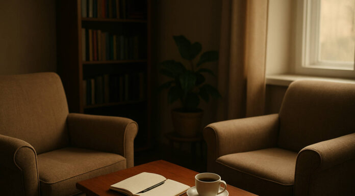 Pokój psychologa, w którym odbywa się terapia psychodynamiczna