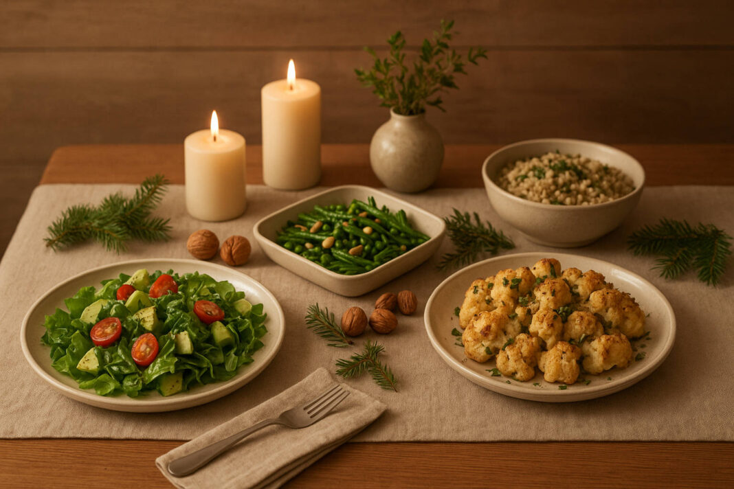 Wigilijny stół ze zdrowymi daniami