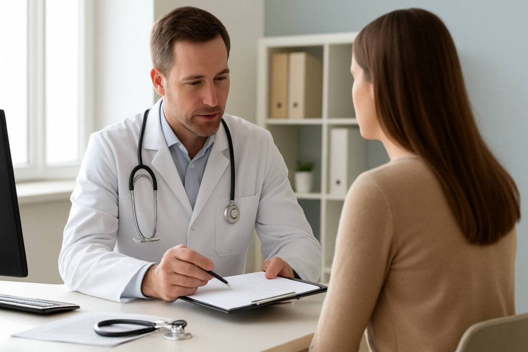 Kobieta na konsultacji z lekarzem ginekologiem