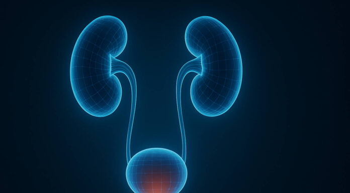 Przyczyny i leczenie infekcji dróg moczowych Ilustracja 3d pęcherza w kontekście infekcji