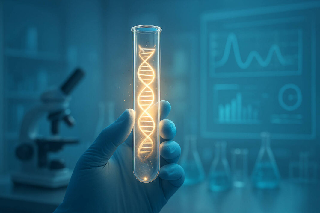Ilustracja badań i odkryć w medycynie, próbka z dna
