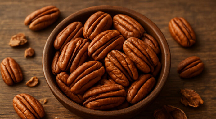 Orzechy pekan – wartości odżywcze i zastosowanie Miseczka z orzechami Pekan