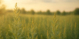 Alergia na bylicę – kiedy pyli i jak objawia się uczulenie? Bylica i jej pyłki, w tle krajobraz polski