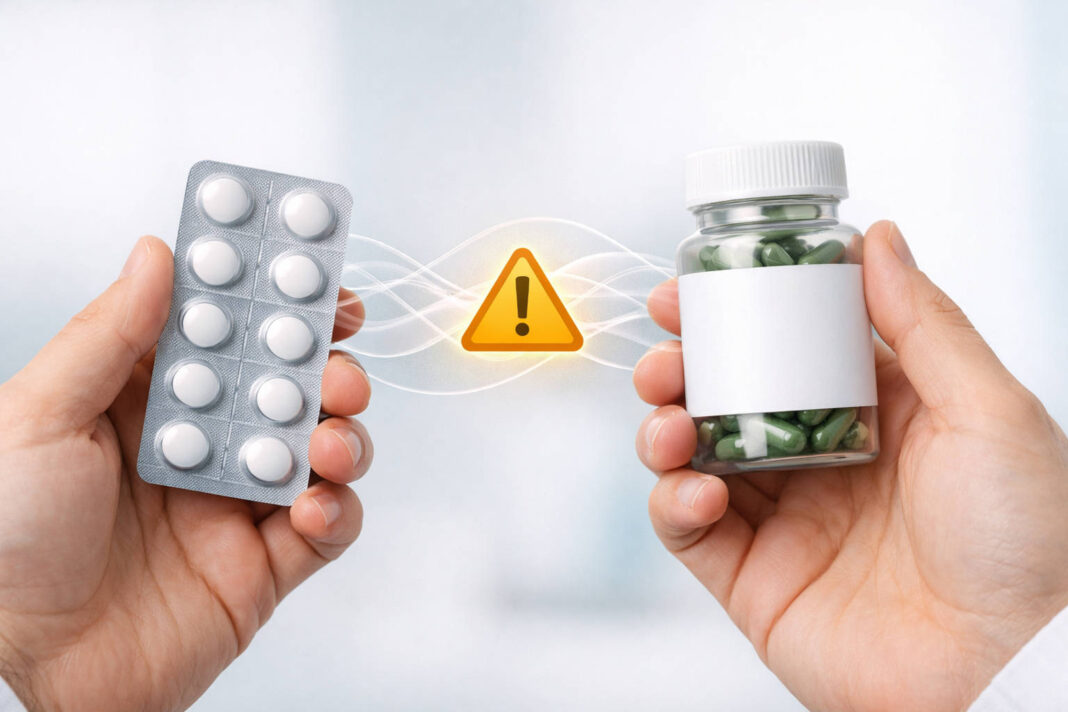 Suplementy i leki a między nimi połączenie wskazujące na interakcje