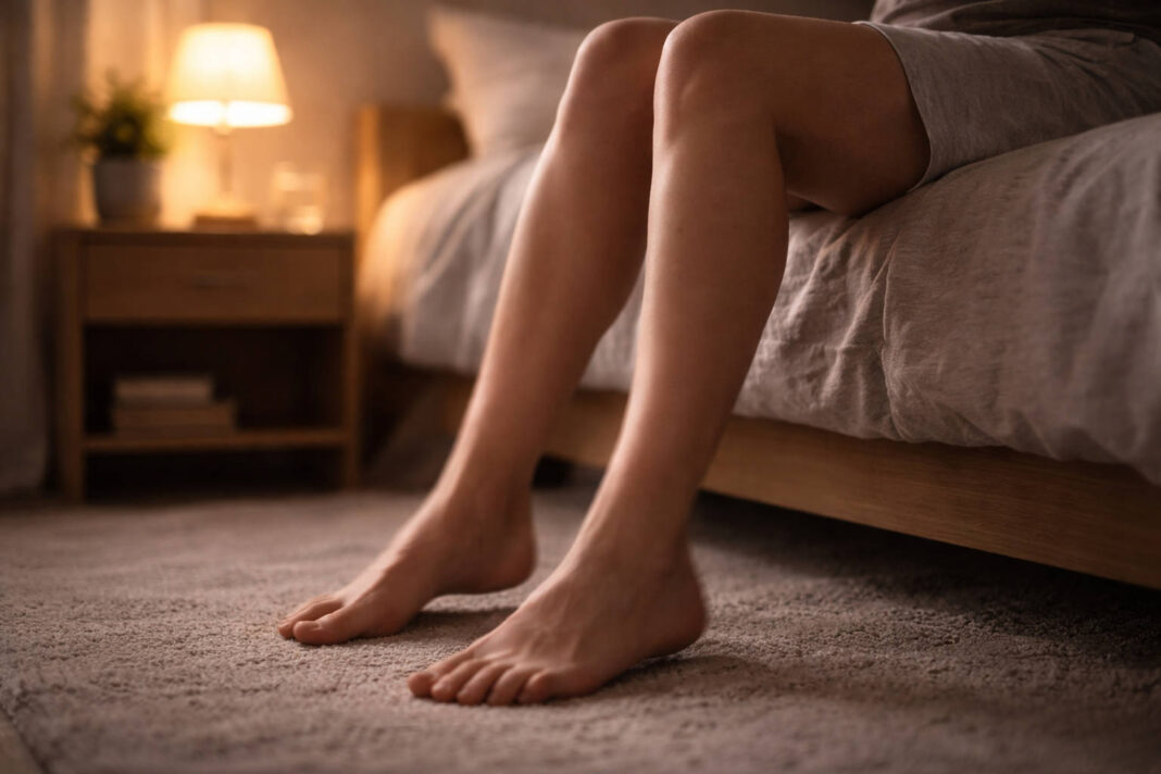 Widok nóg w ruchu w kontekście Zespołu Niespokojnych Nóg