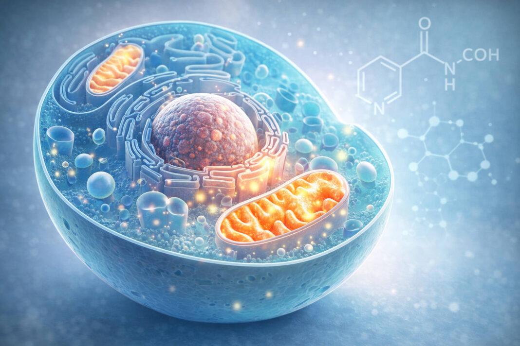 Rysunek chemiczny 3d niacyny, witaminy b3
