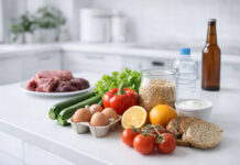 Produkty polecane przy diecie na dnę moczanową na stole w kuchni