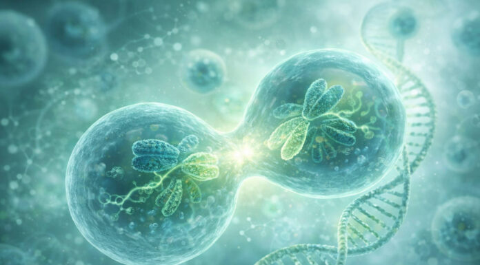 Kwas foliowy, czyli witamina B9 i jej rola dla zdrowia Rysunek 3d podziału komórkowego, w kontekście roli kwasu foliowego w organizmie