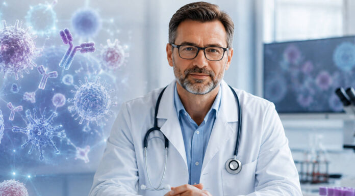 Immunolog i wizualizacja wirusów obok i w tle